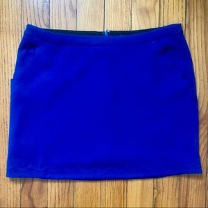 Cerulean blue scalloped edge skirt with pockets
